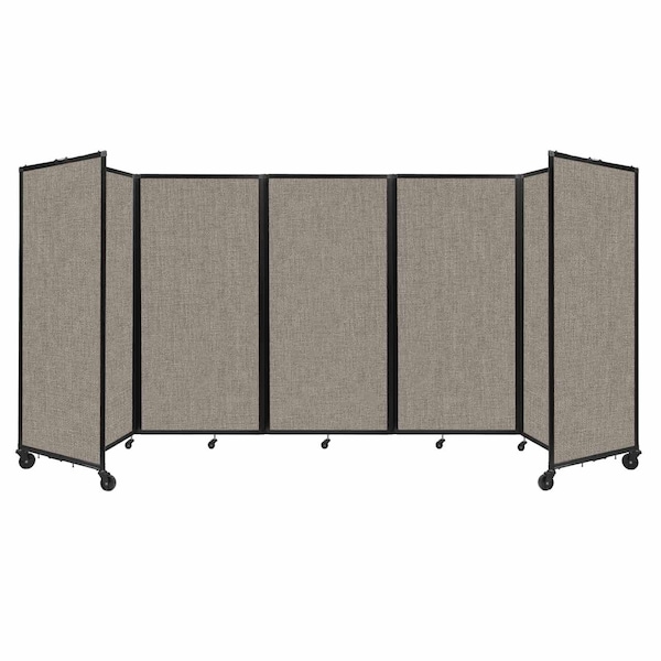 Room Divider 360 Folding Portable Partition 14' x 6' Warm Pebble Fabric
